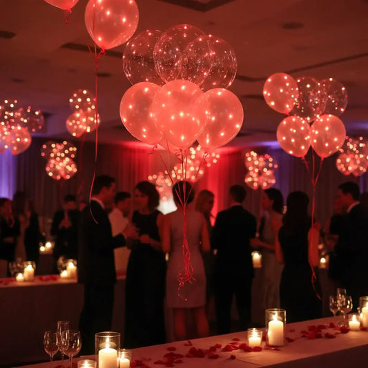 Only red LED lights in balloons