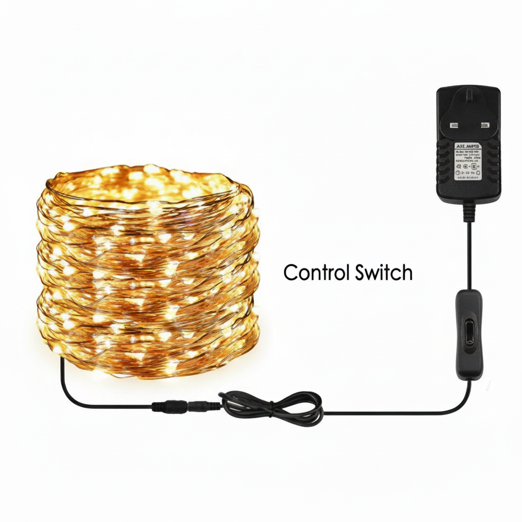 RcStarry Fairy Lights Plug In, 30M 300LED Copper Wire Fairy Lights Warm White, 99ft LED Fairy String Lights Mains Powered With Remote, Timer, 8 Modes