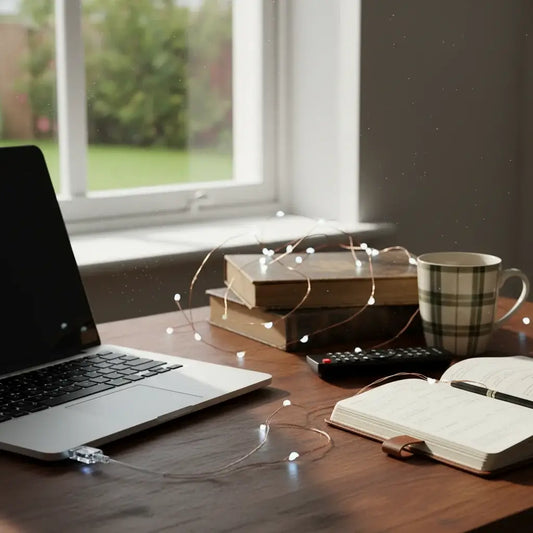 Realistic lights plugged into laptop USB