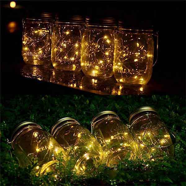 Warm White Solar Powered Mason Jar Lid Lights