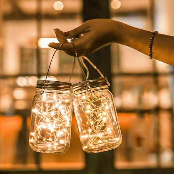 Warm White Solar Powered Mason Jar Lid Lights