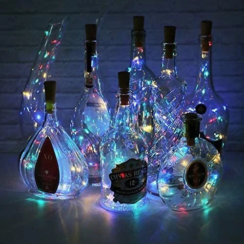 Bottle Lights 20 Multi Colour LED Bottle Cork Lights Battery Operated (10 Pack)