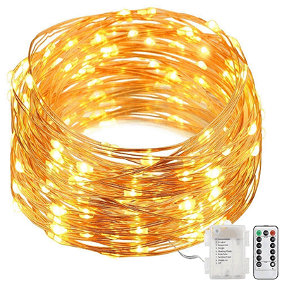 100 LED - 10M Micro Battery Fairy Lights With Remote Control