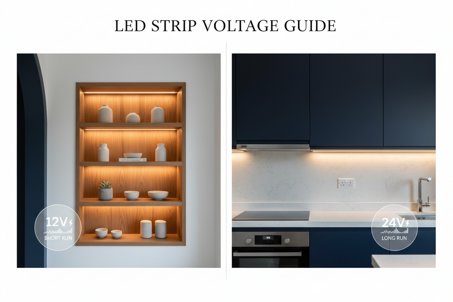 12V and 24V LED strip applications in modern UK interiors