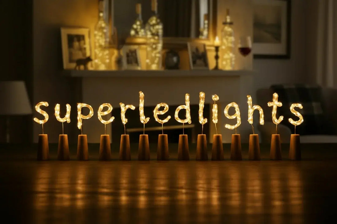 sign made from bottle lights