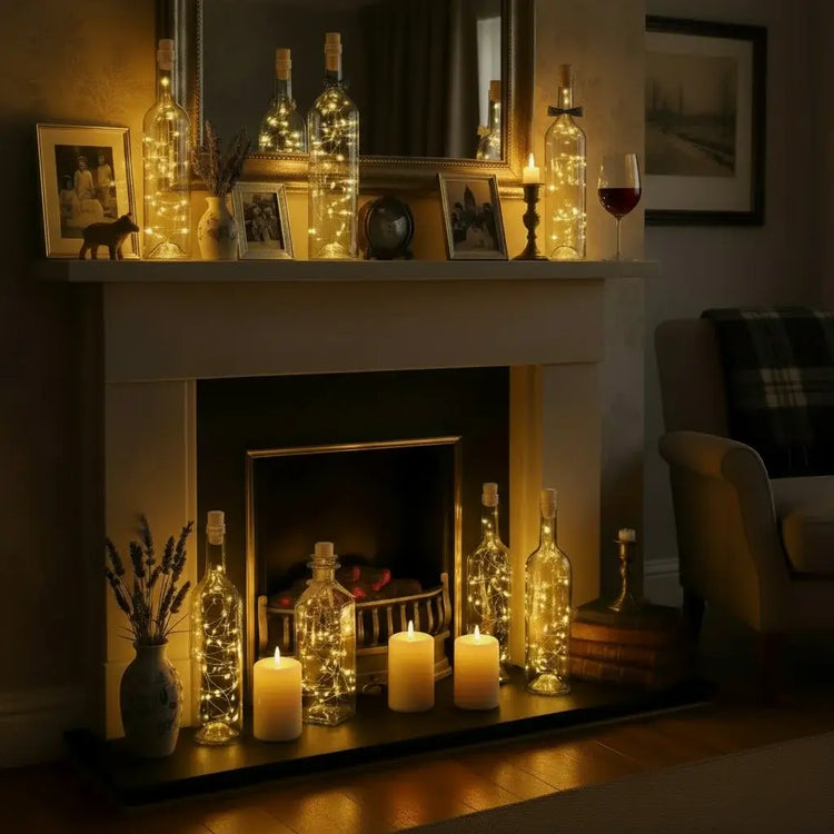 Wine Bottle Lights with Cork