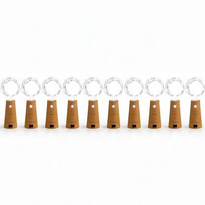 10-pack white LED cork bottle lights