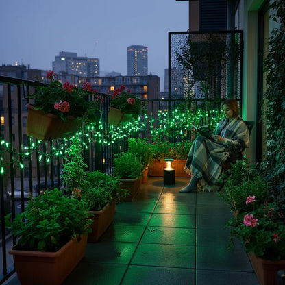 Green solar lights balcony garden
