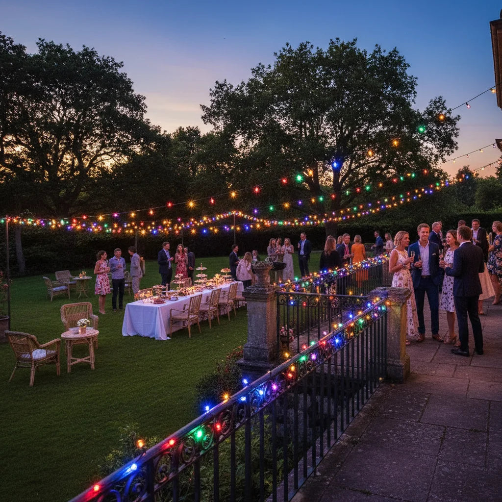 Multicolour solar lights garden party
