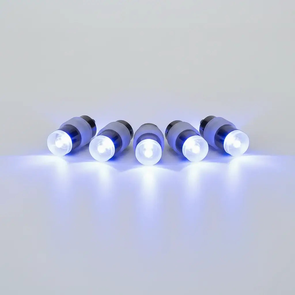 5-pack blue mini LED lights grey background