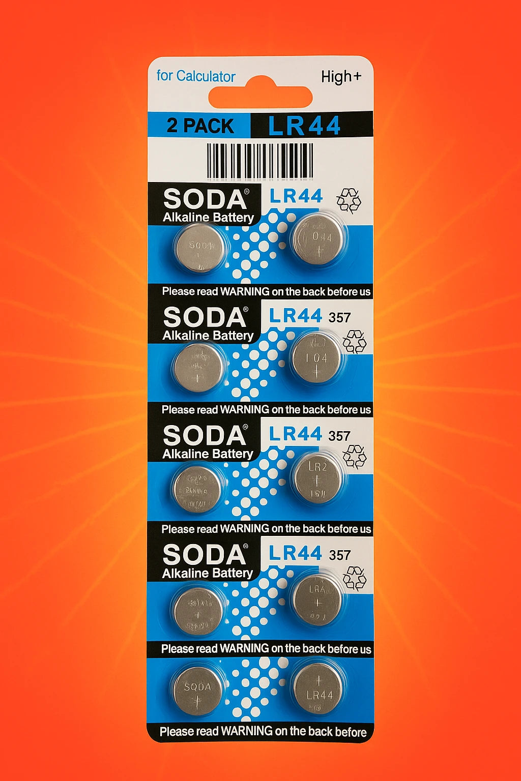 LR44 Alkaline Battery 1.5V in retail packaging – AG13 357A button cell for calculators, toys, and LED lights