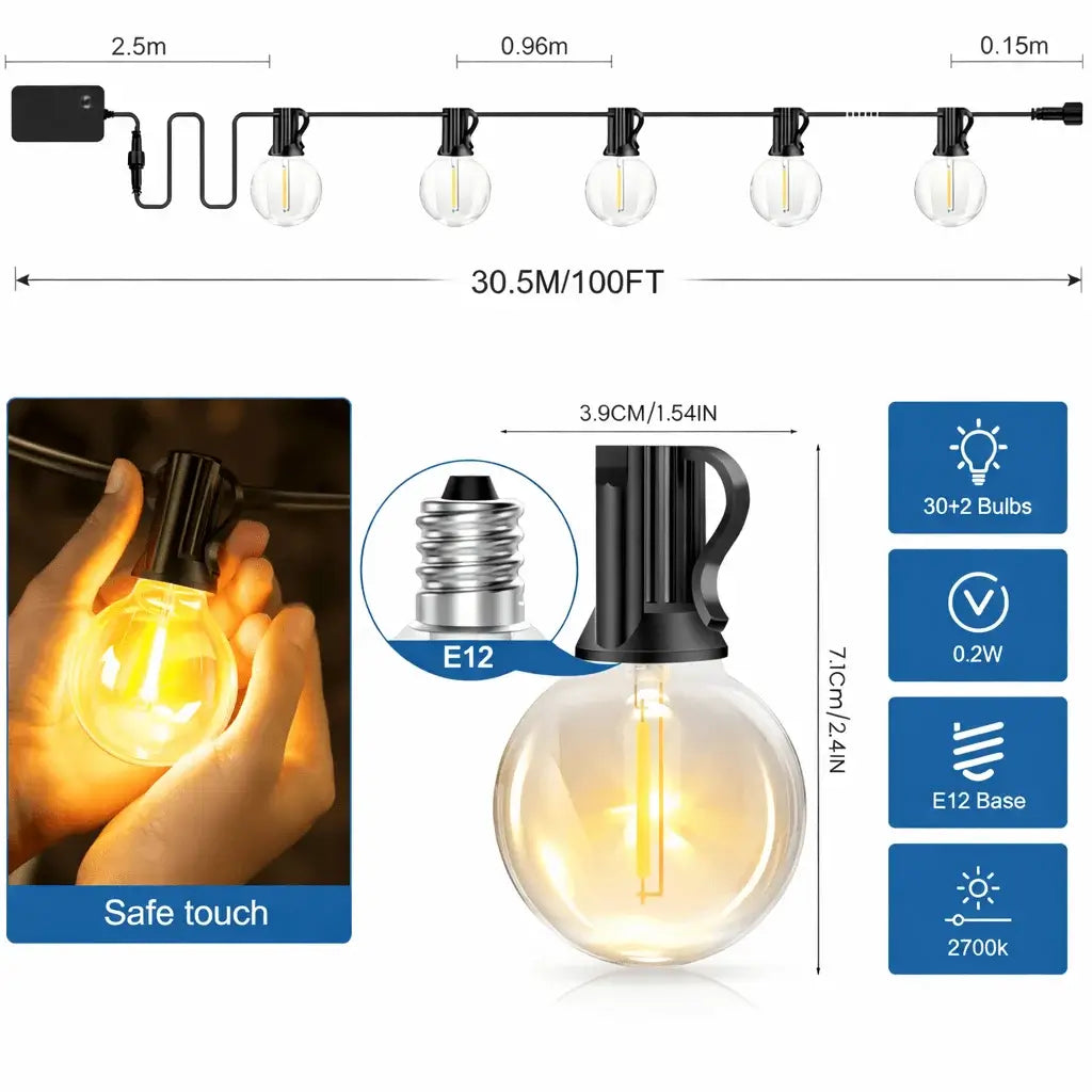Safe touch led bulb clean 30.5M