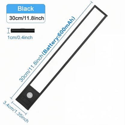 Black LED 30cm with blue text - square format