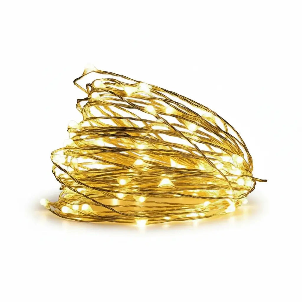 Ciepłe złote lampki LED - format kwadratowy