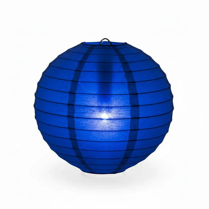 Close-up blue LED light with golden lantern