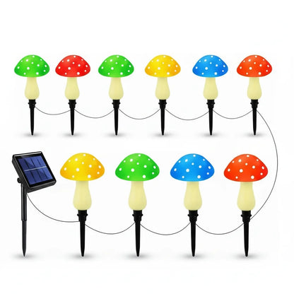 Colourful solar mushroom lights