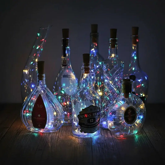 Cork Bottle Lights Product Photography