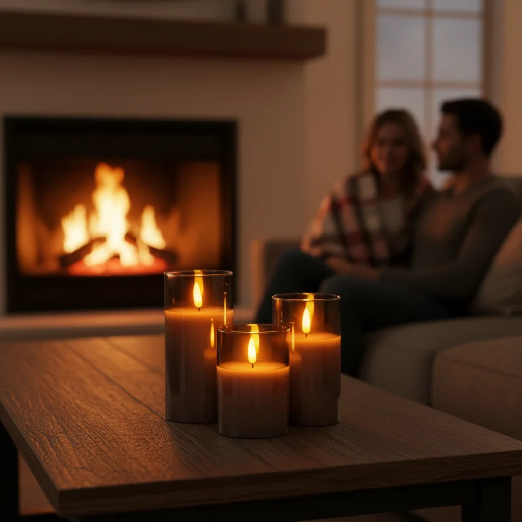 Led candles cosy home atmosphere