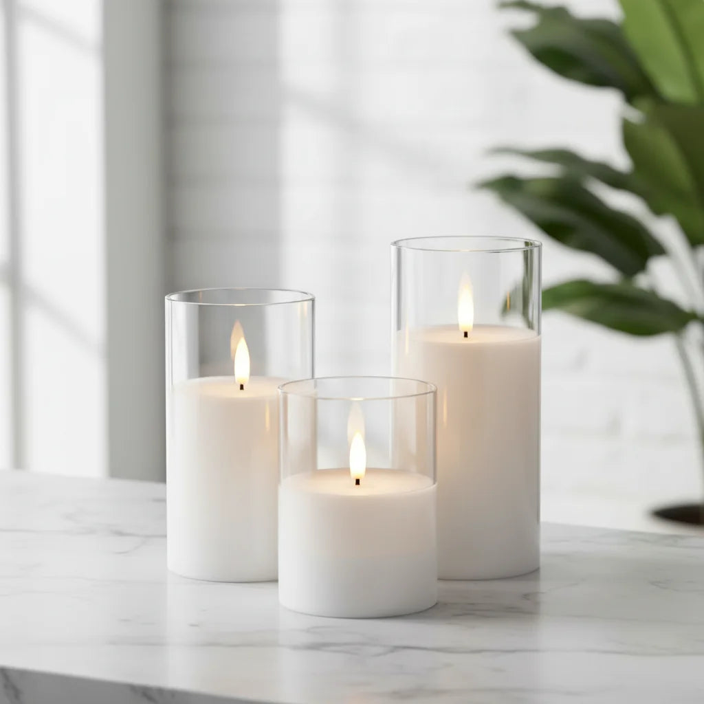 LED candles fresh composition - high resolution