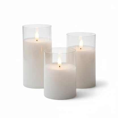LED candles on white background without remote - high resolution