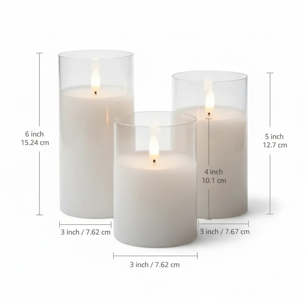 LED Candles with Measurements