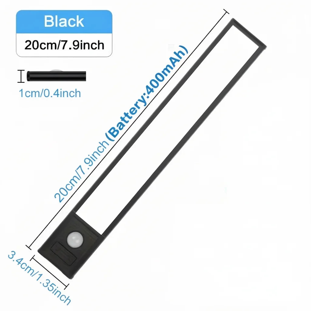 LED light specification 20cm with blue text