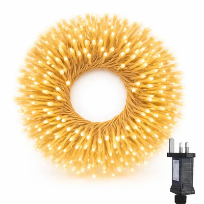 Yellow LED fairy lights wreath