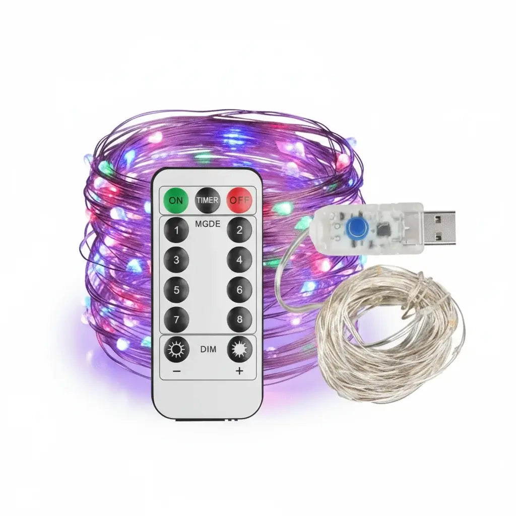 Multicolor fairy lights square format