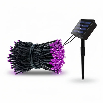 Purple solar led lights 3d rendering