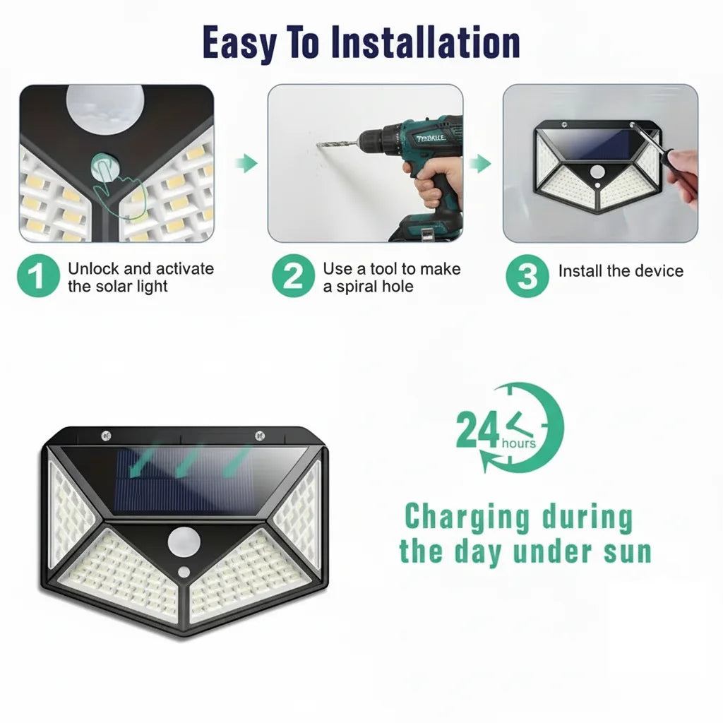 Solar led wall light easy installation guide