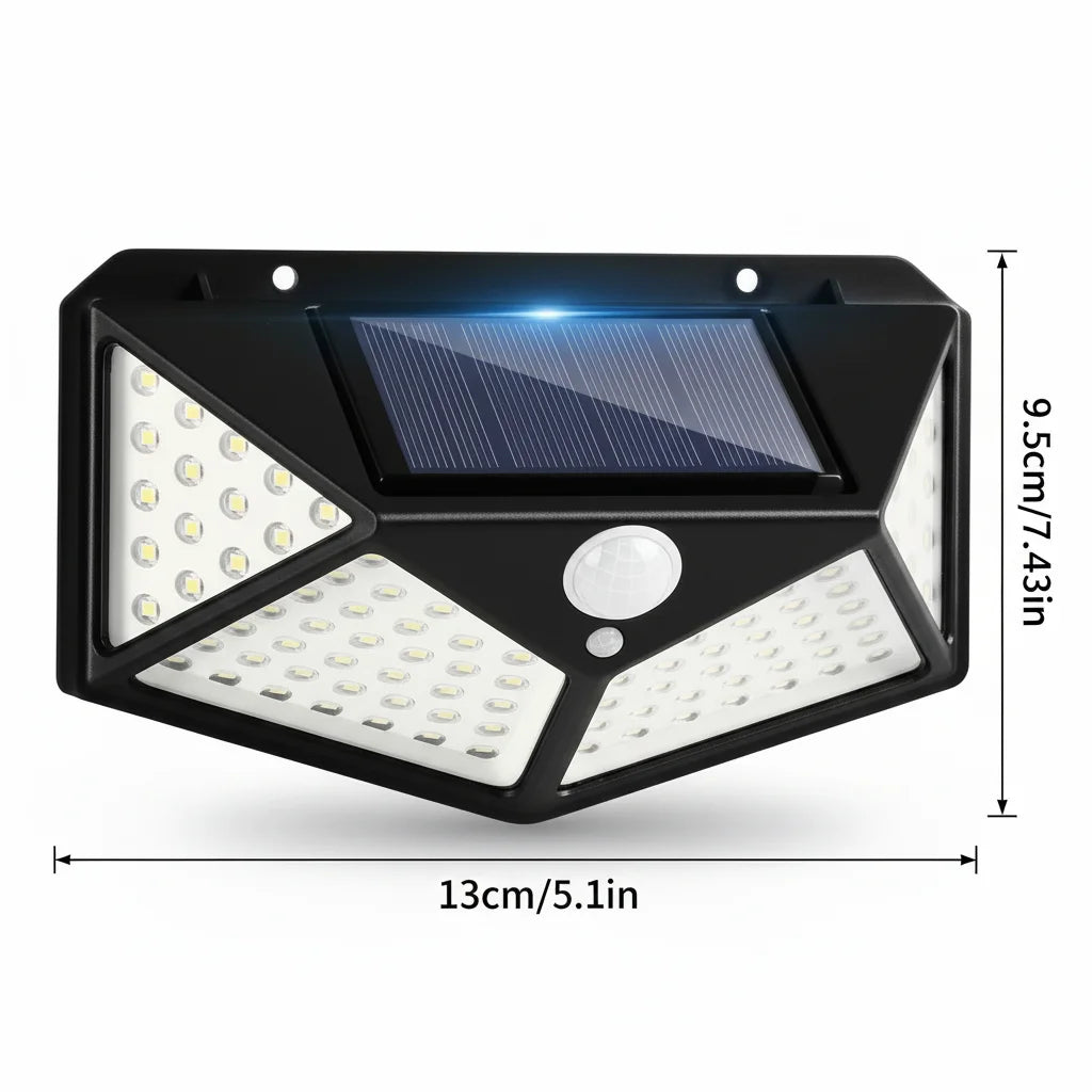 Solar led wall light size