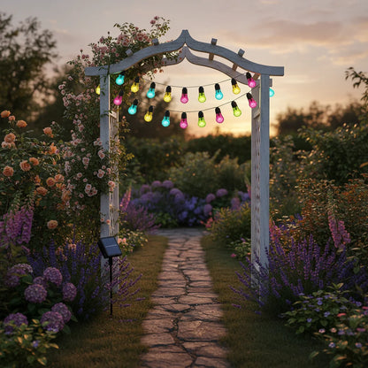 Solar lights archway photorealistic proportions