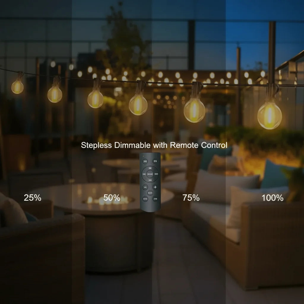 Steeples dimmable led string lights with remote control