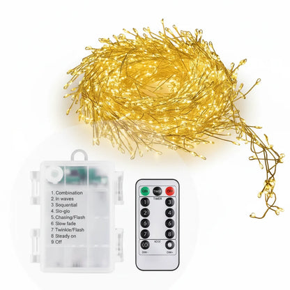 Warm white led fairy lights with battery-box and remote