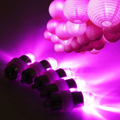 5 x Pink Single Led Battery Powered Lights Waterproof
