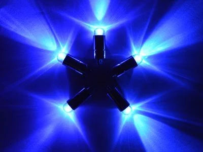 5 x Blue Single Led Battery Powered Lights Waterproof