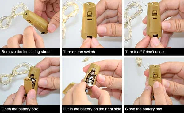 how to replace batteries in bottle lights