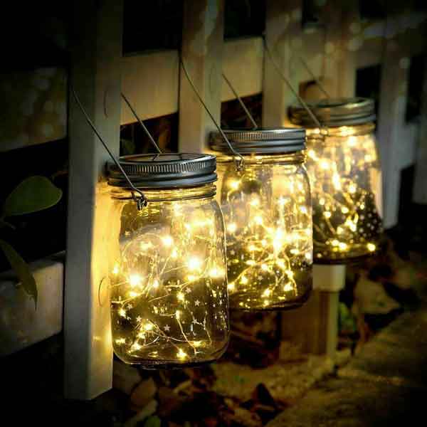 Warm White Solar Powered Mason Jar Lid Lights