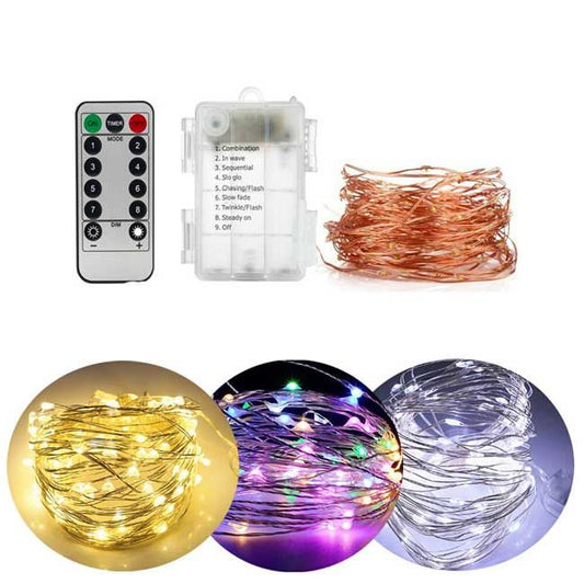 50 LED - 5M Micro Battery Fairy Lights With Remote Control
