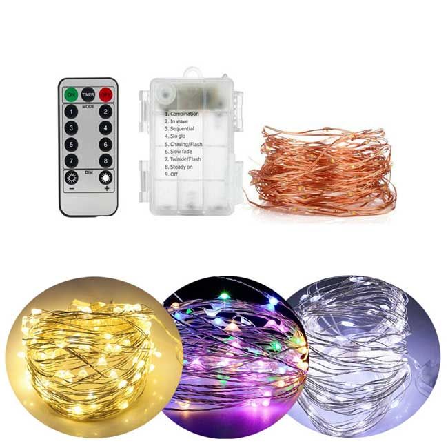 200 LED - 20M Micro Battery Fairy Lights With Remote Control