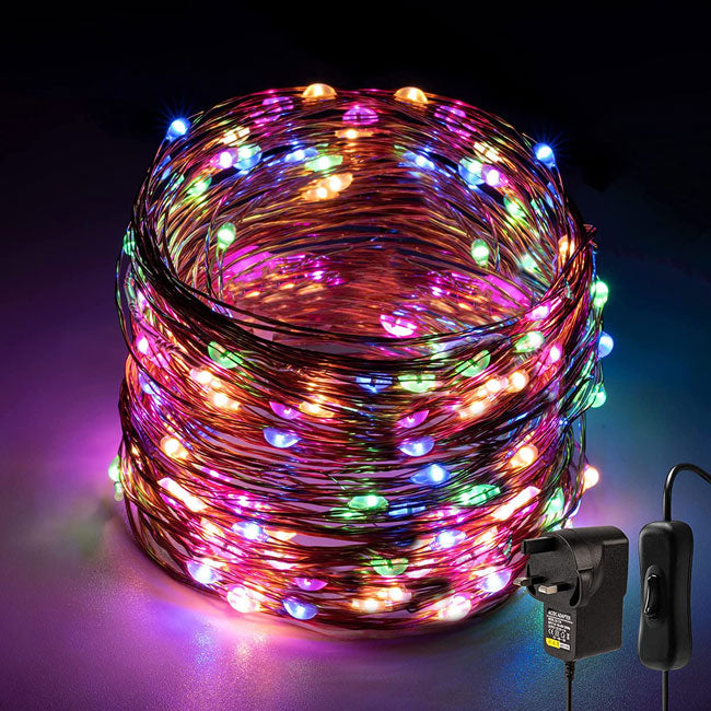 200 Led 20M Micro Fairy Lights Mains Operated with Switch