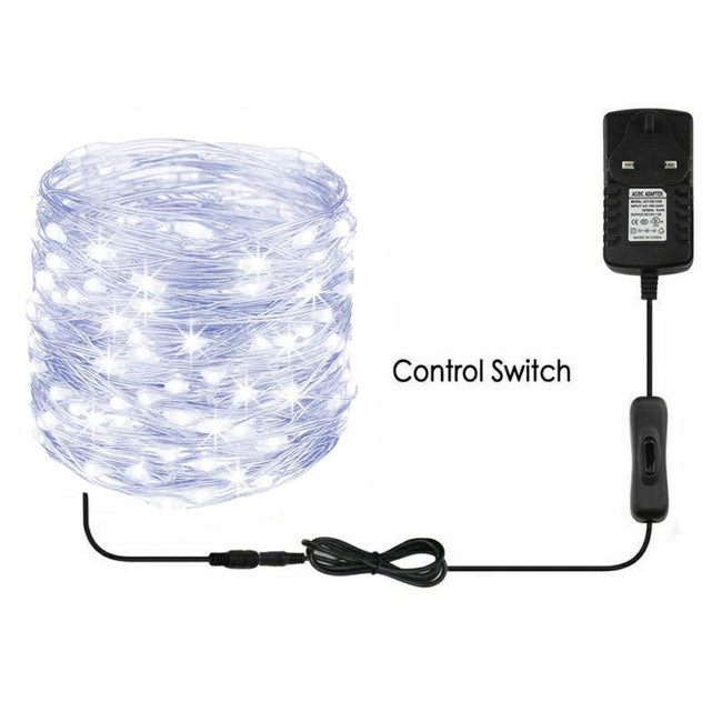 100 LED Micro Fairy Lights Mains Operated with Switch